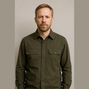 Vintage Untied Brown Button Up Long Sleeve Shirt XL